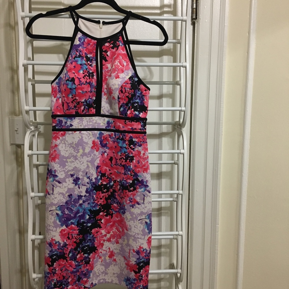 Colorful bold halter dress